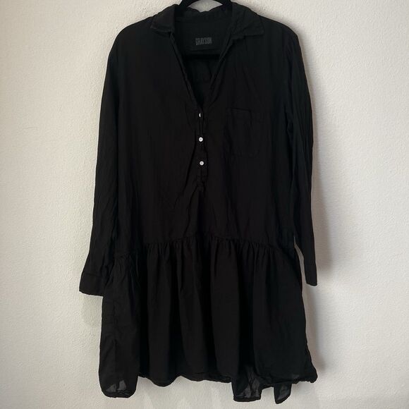 Grayson Frank & Eileen The Changemaker Mini Dress Women Size M Black Long Sleeve - Picture 2 of 9
